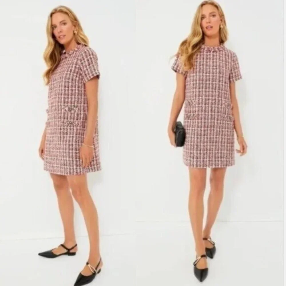 Tuckernuck NEW Magnolia Tweed Short Sleeve Crew Neck Jackie Mini Dress Size XXL - Picture 1 of 11